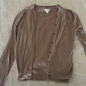 J. Crew Taupe Cardigan and Sweater Set